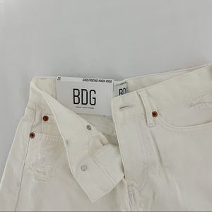 BDG white denim shorts